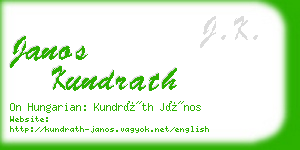 janos kundrath business card